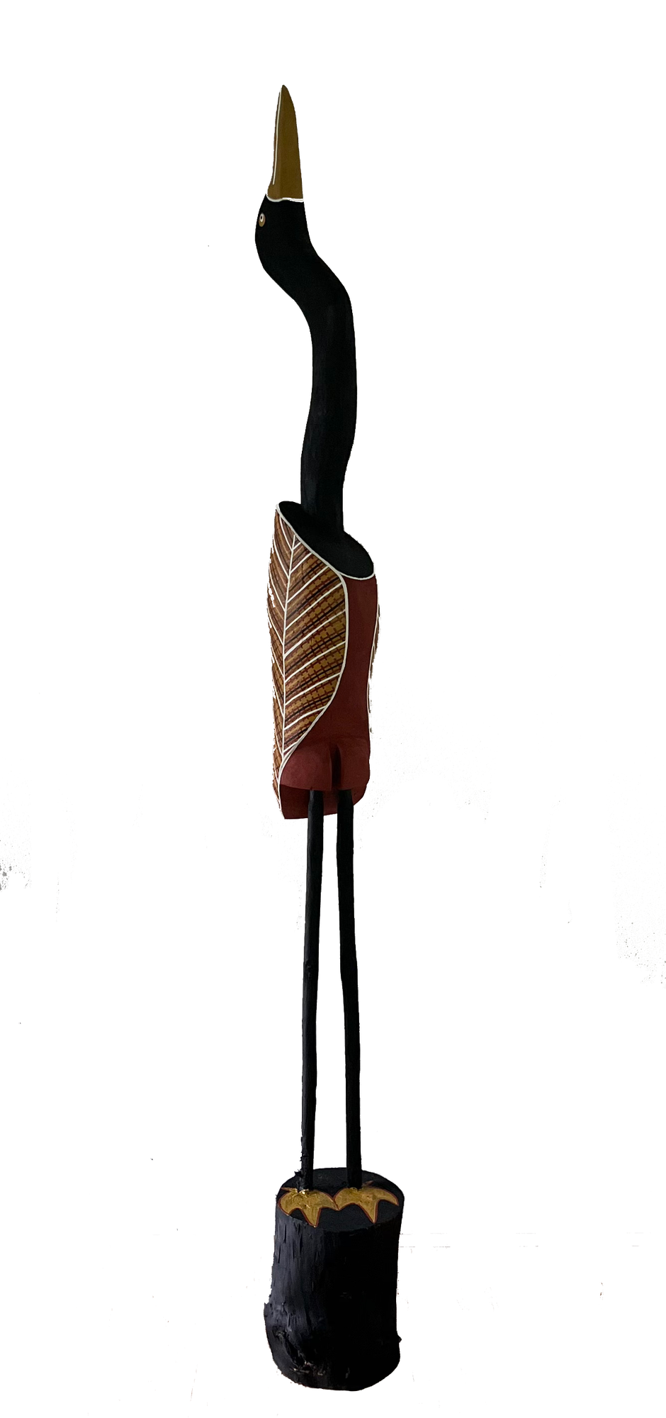 Yolŋu carved Jabiru bird sculpture